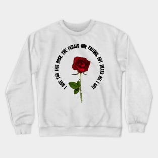 Rose Red,White Crewneck Sweatshirt